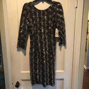 Black and gold sequin Gianni Bini dress